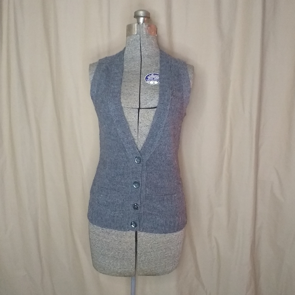 Levi's dark gray knit button down sweater vest